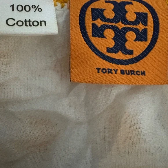 Tory Burch White and Yellow Crochet Midi Dress - Picture 5 of 7